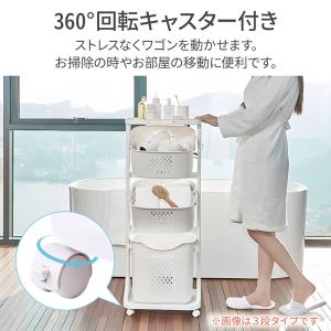ランドリーバスケット 2段 キャスター おしゃ...の詳細画像3