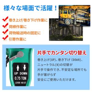 レバーホイスト 0.75t チェーンブロック ...の詳細画像1