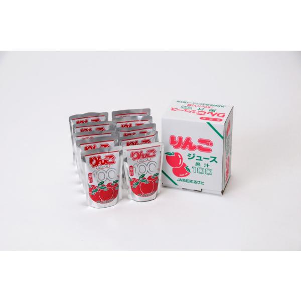 送料無料 ＪＡ秋田ふるさと 無添加 ふじ りんごジュース １０パック 箱入り