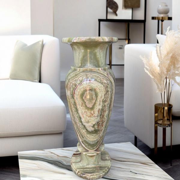 オニックス 花瓶 B オニキス インテリア 飾り 壺 天然石 パワーストーン 大理石 縞 瑪瑙 めの...