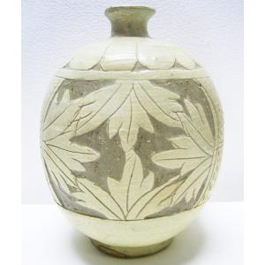 李朝 青花草花文壺 全高38cm 韓国 朝鮮 陶磁器 希少 花瓶 白磁 染付
