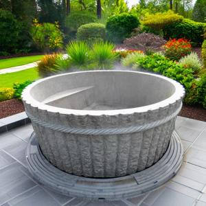 希少 天然 桶風呂 桜御影 大きい 大型 石 風呂 露天 浴槽 湯舟 温泉 和 和風 日本 庭園 彫刻 巨大 特大 御影石 バスタブ ホテル 旅館 豪華