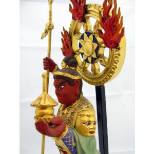 毘沙門天像 極彩色 全高39cm 仏像 七福神...の詳細画像2
