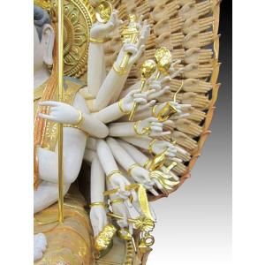 仏像 千手観音 座像 彩色仕上げ 木彫り 彫刻...の詳細画像3