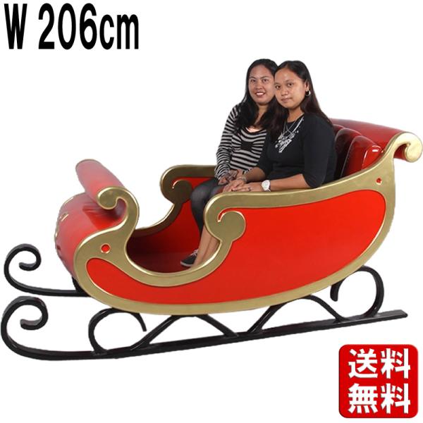 クリスマスの大きなソリ 大きい オブジェ 置物 サンタクロース トナカイ ソリ 乗り物 リアル 実物...