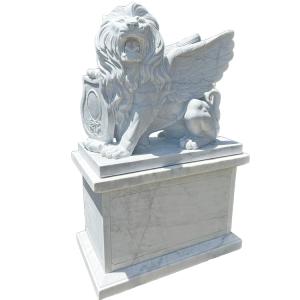 天然大理石彫刻 翼を持つライオン 有翼の獅子 ...の詳細画像4
