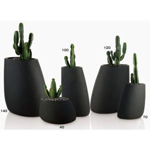 スペイン製デザイナーズプランター ストーン 100 （高さ100cm） VN-55010A 植木鉢 樹脂製 屋外 屋内 オブジェ 軽量 おしゃれ 大型 観葉植物 プラスチック