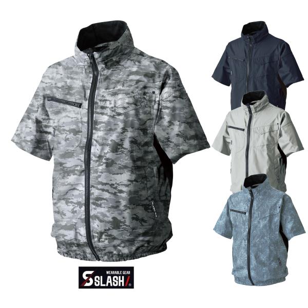 【2025年 新作 送料無料】SLASH 軽量 遮熱 UVカット 空調 作業服 S-AIR 半袖ジャ...