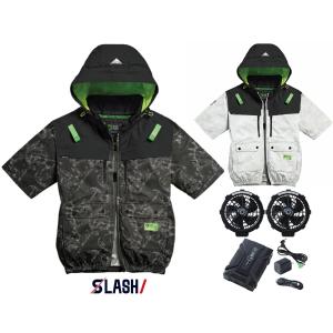 【当日出荷】SLASH 超ハイパワー36V!! 2026年新作 ハイバック 限定カラー ファンバッテリー フルセット SA-X01 空調 作業服 半袖ジャケット シンメン 05661