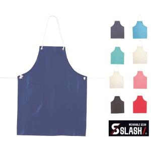 SLASH レザーエプロン 1 メンズ レディース ガーデニングやDIYにも 塩化ビニール製 防水 シンメン
