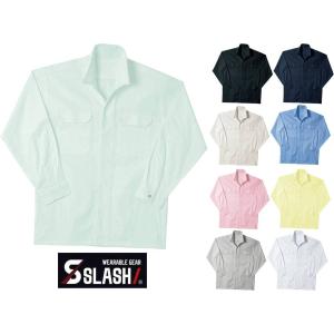 SLASH 立ち襟シャツ 鳶 綿100% M〜5L かんたん刺繍申込み