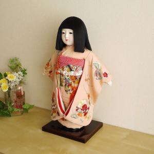 市松人形 元賀章介 12号尺二正絹別染め くす玉 台 女の子 上品 童 増村