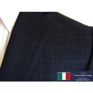スタイリッシュタイプ 【YA体】【AB体】【秋冬春】【Ermenegildo Zegna エルメネジルドゼニア〜Heritage】2ボタンシングルスーツ/ネイビー系格子