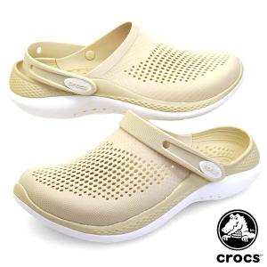 クロックス crocs LiteRide 360 Clog 206708 2Y2 ライトライド 360 クロッグ BONE ベージュ パンチメッシュ サンダル メンズ｜masuya92