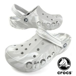 クロックス crocs BAYA MARBLED CLOG 206935 1FS バヤ マーブル クロッグ コンフォート サンダル グレー シンプル おしゃれ アウトドア メンズ 送料無料