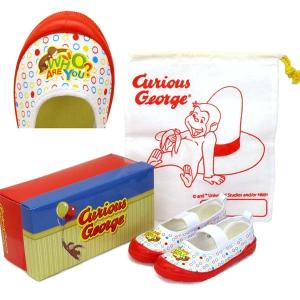 おさるのジョージ Curious George 10102 バレエシューズ 友袋付 赤 上履き キッズ