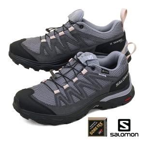 サロモン SALOMON X WARD LEATHER GTX W 471824 ローカット 黒濃灰 ゴアテックス 防水/透湿 トレッキング ハイキング 軽量 登山靴 レディース