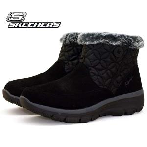 スケッチャーズ SKECHERS RELAXED FIT：EASY GOING - COZY PUFFER イージーゴーイング 167260 BLK 撥水 ショートブーツ サイドファスナー 黒 レディース