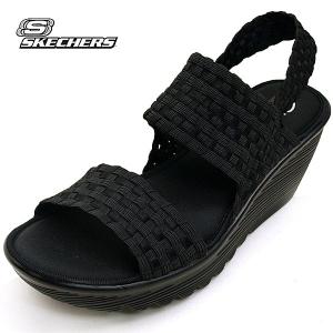 スケッチャーズ SKECHERS CALi 38659 BBK パラレル ウエッジサンダル 黒 レディース