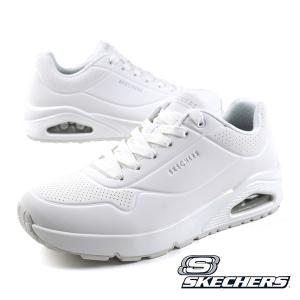 スケッチャーズ SKECHERS UNO STAND ON AIR 52458 W ウノ スタンド オン エアー ソール 白 モノクロ ウォーキング スニーカー メンズ 送料無料｜クリックマーケットMASUYA