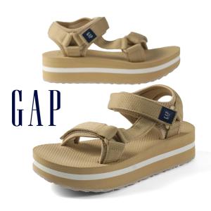 [30％OFF] ギャップ GAP 厚底 スポーツサンダル GPL22331 ベージュ マジックテープ ビーチサンダル スポサン レディース｜クリックマーケットMASUYA