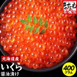 完売御礼 見切り特価セール 上級 北海道産 鮭イクラ いくら醤油漬け400g(小分け200g×2パック) サケ 冷凍便 送料無料｜masuyone