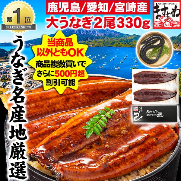 父の日 在庫処分特売セール 国産にほんうなぎ蒲焼き165g×2尾 約330g前後 鹿児島or愛知or...