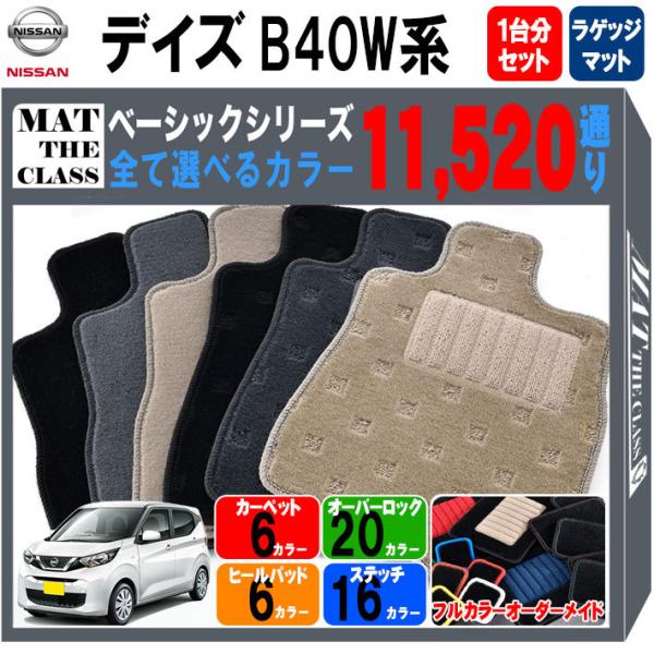 【ポイント5倍】日産 NISSAN デイズ B40W 系 フロアマット 1台分＋ラゲッジマット【ベー...