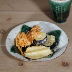 【織部・粉引 花深皿】s206 和食器 陶芸 煮...の商品画像