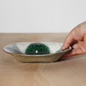 【織部・粉引 花深皿】s206 和食器 陶芸 ...の詳細画像4