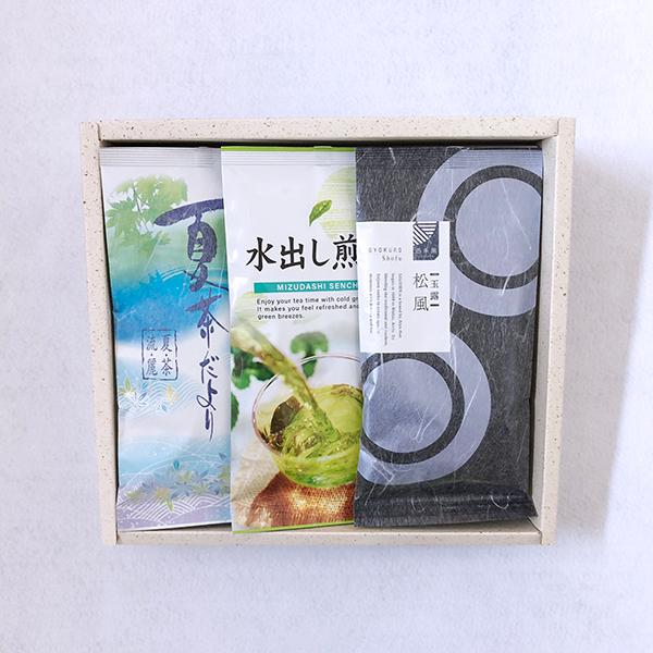 夏茶だより/特上煎茶100g袋入・玉露松風100g袋入・水出し煎茶100g袋入 O-29　お中元 お...