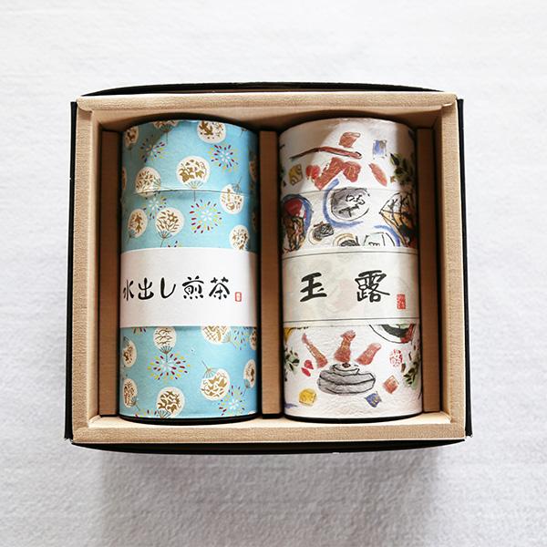 玉露200g缶入・水出し煎茶200g缶入 O-52　お中元 お茶 緑茶 日本茶 プレゼント 贈り物 ...