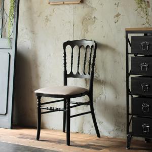 アンティーク　イス　2脚 ダイニングチェア 2脚セット アンティーク調 ノワール 座面高45cm