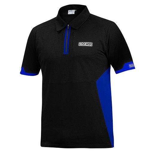 SPARCO（スパルコ） ポロシャツ POLO ZIP ブラックxブルー Mサイズ