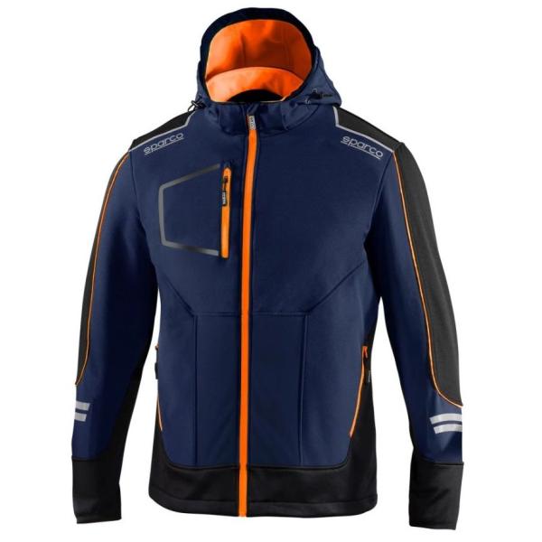SPARCO（スパルコ） ソフトシェルジャケット TECH SOFTSHELL ネイビーxオレンジ ...