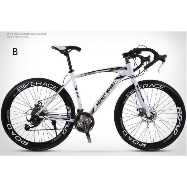2021年モデル ロードバイク 27スピード実用自転車 軽量 前後ディスクブレーキ 通勤通学 26イ...