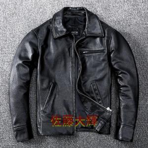 レザーコート ミリタリー ジャケット ブランド 細身 スリムタイプ ショート シングル 牛革 ライダース バイク 本革 メンズ レザージャケット 革ジャン｜mathi store