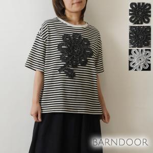 Tシャツ BARNDOOR バーンドア コットン フラワー フリル Tシャツ / カットソー 1184048h  レディース 春 夏 きれいめ ナチュラル カジュアル 大人可愛い 20代 30｜matilda