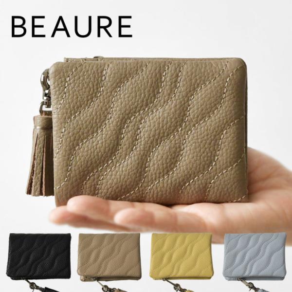 10%OFFクーポン レディース 財布 Beaure ビュレ ヴュレ カウレザー タッセル付き ウエ...