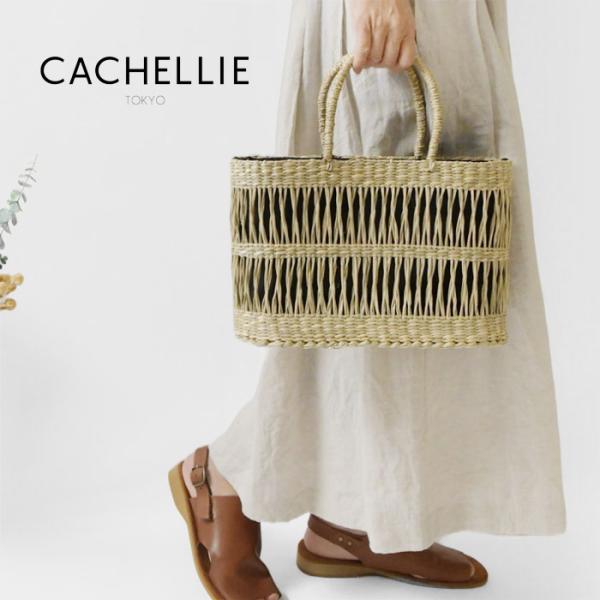かごバッグ レディース CACHELLIE カシェリエ SEAGRASS PATTERN TOTE ...