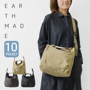 ポイント10倍 バッグ レディース EARTH MADE アースメイド 10POCKET INSIDE PRINT 2WAY TOTE / 10ポケット インサイドプリント 2WAY トートバッグ E7633