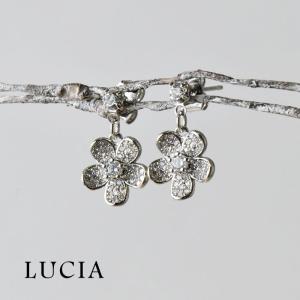 ピアス レディース LUCIA ルチア ラインストーン 花 ピアス  2076 アクセサリー キャッチ イヤリング ラインストーン シルバー フラワー シンプル カジュアル｜matilda