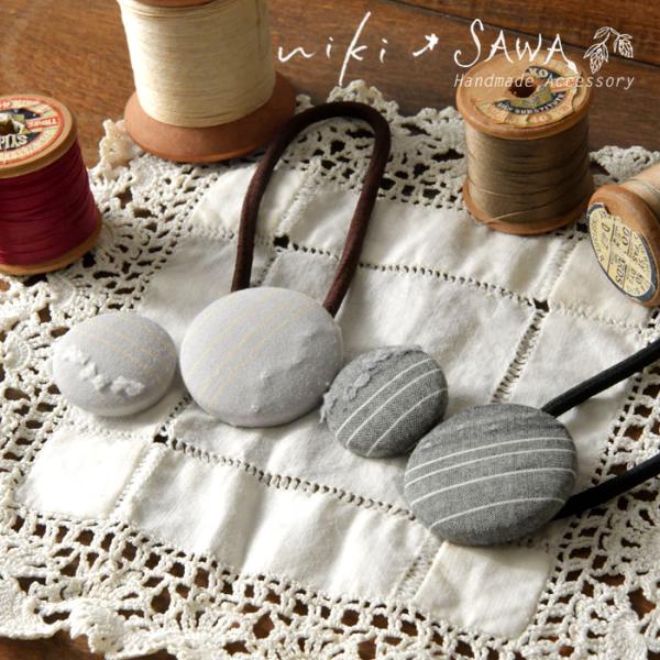 10%OFFクーポン SAWA サワ × niki* ニキ  播州織り コラボ ヘアゴム＋ブローチ ...