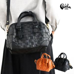 ショルダーバッグ レディース robita ロビタ ロビータ メッシュ レザー ボストン ショルダー バッグ AN220 正規取扱店 トートバッグ 本革 牛革 ナチュラル