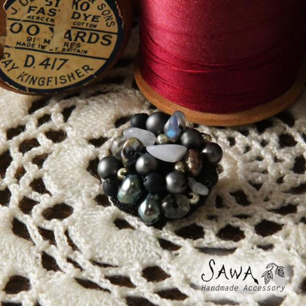 10%OFFクーポン SAWA サワ 淡水パール × 天然石 ブローチ te-bro-51 アクセサ...