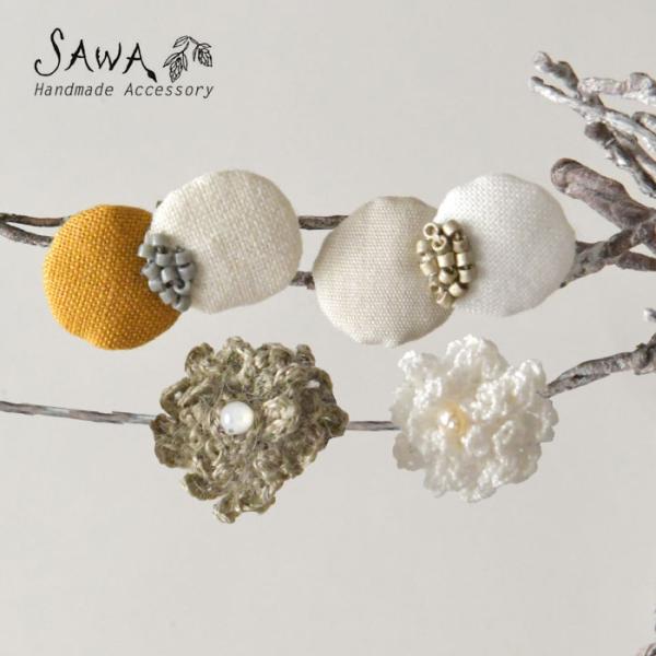 SAWA サワ 淡水パール ＋ 樹脂ビーズ ちょうと花のピアス  te-P-65 レディース アクセ...