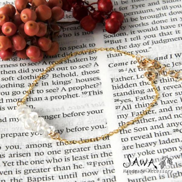 SAWA サワ 水晶 モチーフ 14kgf ブレスレット  14k-br-3 レディース アクセサリ...