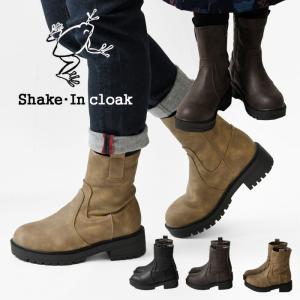 ポイント10倍 ブーツ レディース Shake・In cloak シェイクインクローク サイドファスナー ミドルブーツ KS-255 秋 冬 靴 シューズ 歩きやすい 履きやすい 黒