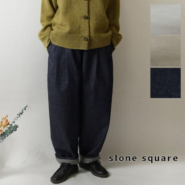 10%OFFクーポン パンツ レディース slone square スロンスクエア コットン リネン...