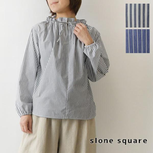 10%OFFクーポン ブラウス レディース slone square スロンスクエア コットン スト...